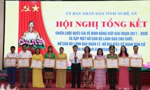 Nghệ An: 20 tập thể và cá nhân nhận Bằng khen về công tác bình đẳng giới